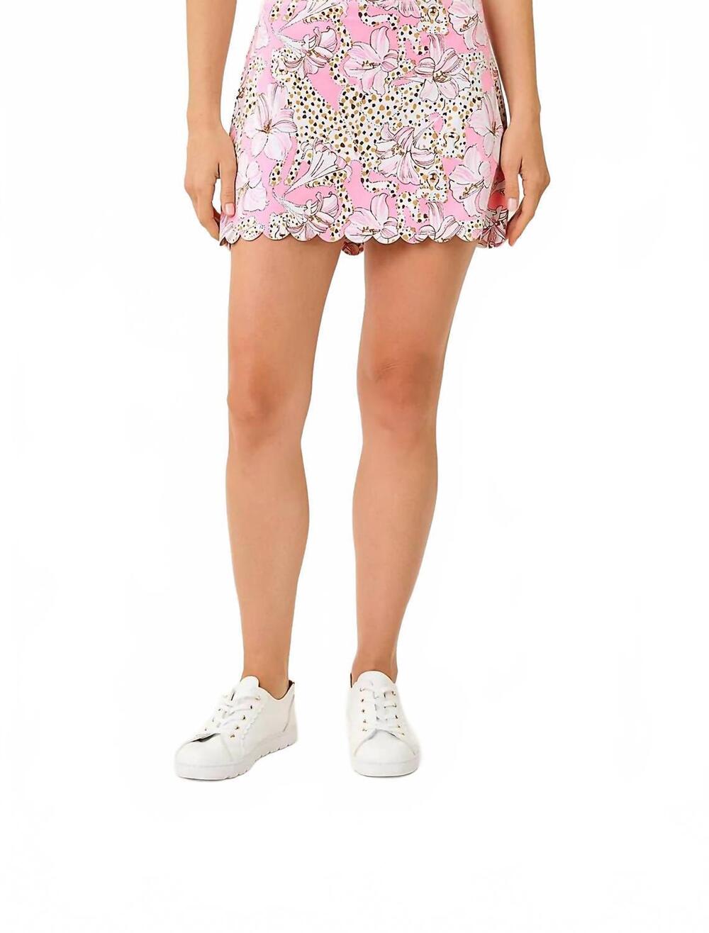 NEW LILLY PULITZER upf 50+ luxletic meena scallop skort in conch shell pink wild